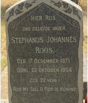 ROOS Stephanus Johannes 1871-1954