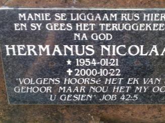 ENGELBRECHT Hermanus Nicolaas 1954-2000