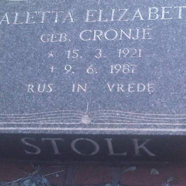 STOLK Aletta Elizabeth nee CRONJE 1921-1987