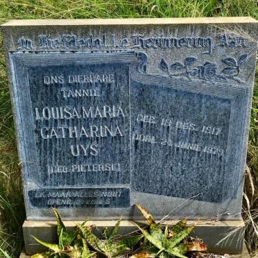 UYS Louisa Maria Catharina nee PIETERSE 1917-1979
