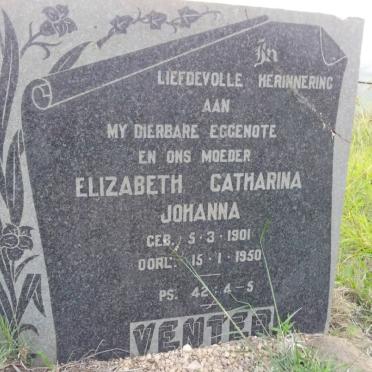 VENTER Elizabeth Catharina Johanna 1901-1950