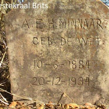 MINNAAR A.E.H. nee DE WET 1884-1934