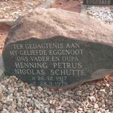 SCHUTTE Henning Petrus Nicolas 1917-1978