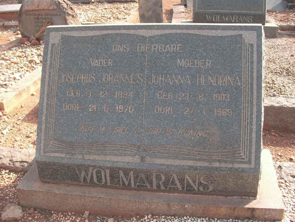 WOLMARANS Josephus Johannes 1894-1970 &amp; Johanna Hendrina 1903-1969