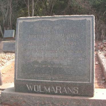 WOLMARANS Josephus Johannes 1868-1933 &amp; Martha Maria 1859-1934