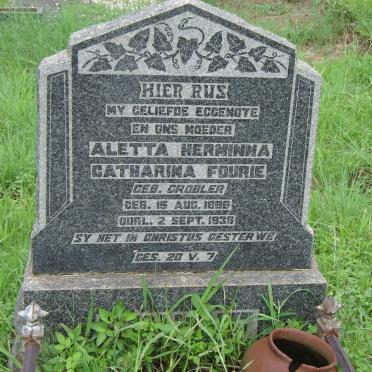 FOURIE Aletta Hermina Catharine nee GROBLER 1896-1938