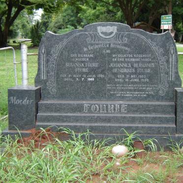 FOURIE Johannes Hermanus Hendrikus 1903-1960 &amp; Susanna FOURIE nee DE BEER 1906-1980
