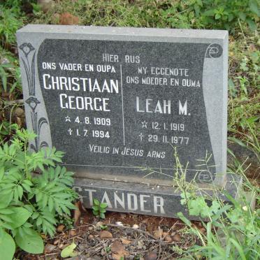 STANDER Christian George 1909-1994 &amp; Leah M. 1919-1977