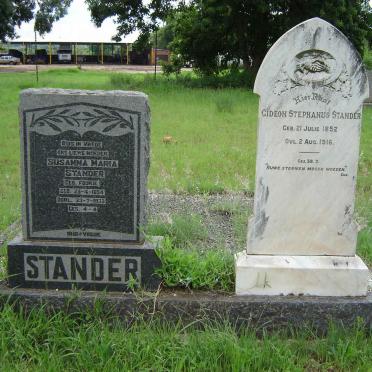 STANDER Gideon Stephanus 1852-1916 &amp; Susanna Maria FOURIE 1854-1932