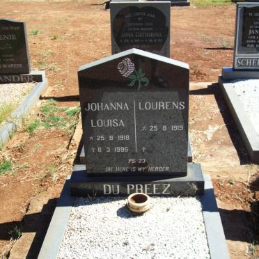 PREEZ Lourens, du 1919- &amp; Johanna Louisa 1918-1995