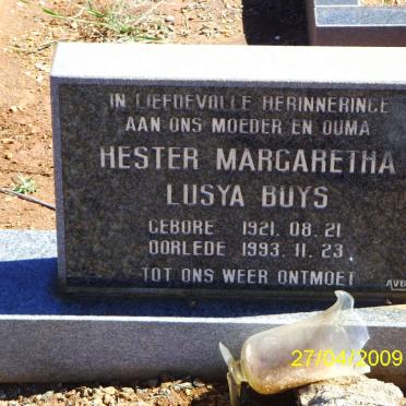 BUYS Hester Margaretha Lusya 1921-1993