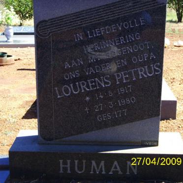 HUMAN Lourens Petrus 1917-1980