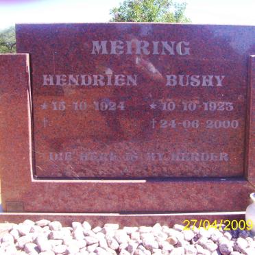MEIRING Bushy 1923-2000 &amp; Hendrien 1924-