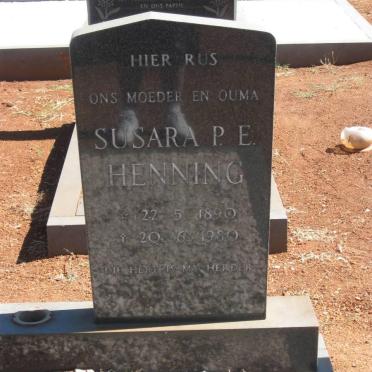 HENNING Susara P.E. 1890-1980