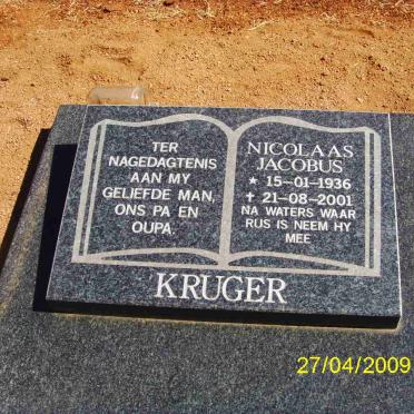 KRUGER Nicolaas Jacobus 1936-2001