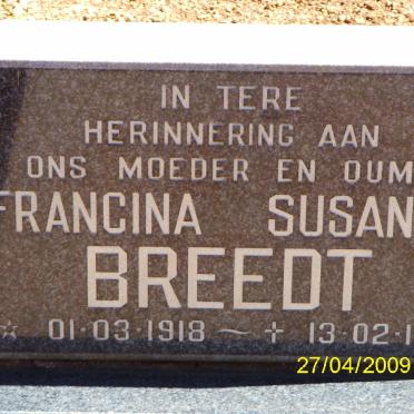 BREEDT Francina Susanna 1918-1971