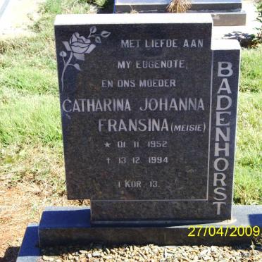BADENHORST Catharina Johanna Fransina 1952-1994