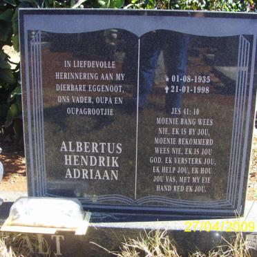 WALT Albertus Hendrik Adriaan,van der 1935-1998