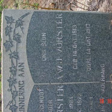 VORSTER A.W.J.1913-1913
