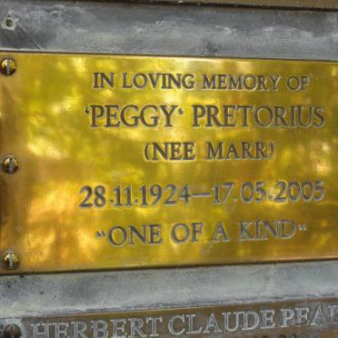 PRETORIUS Peggy nee MARR 1924-2005