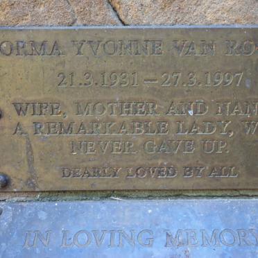 ROOYEN Norma Yvonne, van 1931-1997