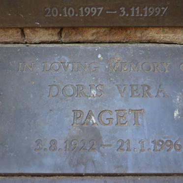 PAGET Doris Vera 1922-1996