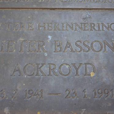 ACKROYD Pieter Basson 1941-1991