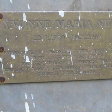 NUCCI Yvonne Maria 1920-2009