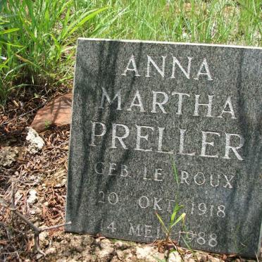 PRELLER Anna Martha nee LE ROUX 1918-1988