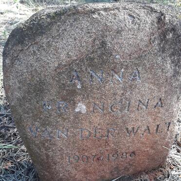 WALT Anna Francina, van der 1907-1986