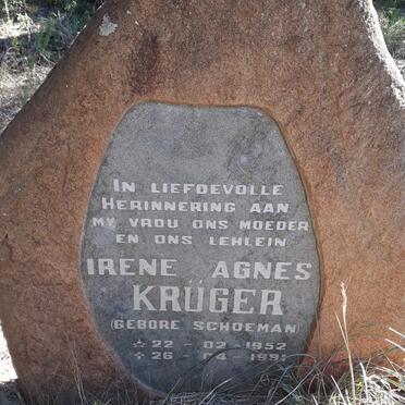 KRUGER Irene Agnes nee SCHOEMAN 1952-1991