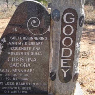 GOODEY Christina Jacoba nee MINNAAR 1906-1986