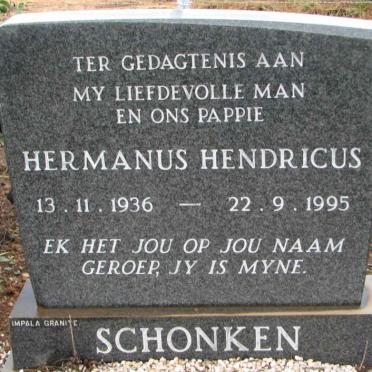 SCHONKEN Hermanus Hendricus 1936-1995