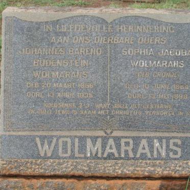 WOLMARANS Johannes Barend Bodenstein 185?-1935 &amp; Sophia Jacoba CRONJE 1864-1898