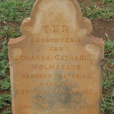 WOLMARANS Johanna Catharina nee PRETORIUS 1865-1893