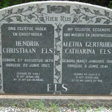 ELS Hendrik Christiaan 1879-1963 &amp; Aletha Gertruida Catherina RAS 1881-1941