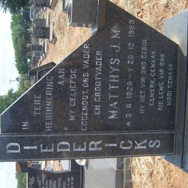 DIEDERICKS Matthys J.M. 1926-1989