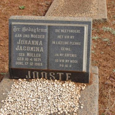 JOOSTE Johanna Jacomina nee MÜLLER 1871-1963