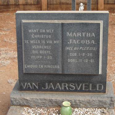 JAARSVELD Martha Jacoba, van neé DU PLESSIS 1935-1961