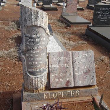 KLOPPERS Jacobus Christoffel 1962-1986