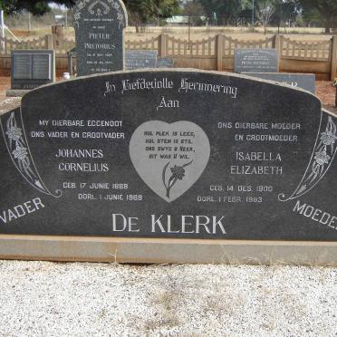 KLERK Johannes Cornelius, de 1889-1969 &amp; Isabella Elizabeth 1900-1883