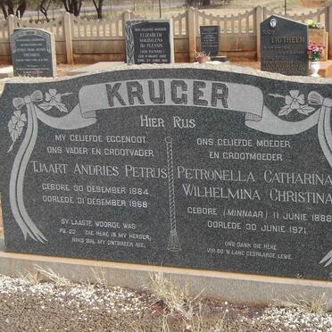 KRUGER Tjaart Andries Petrus 1884-1968 &amp; Petronella Catharina Wilhelmina Christina MINNAAR 1888-1971