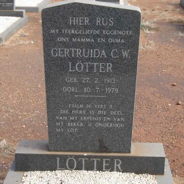 LOTTER Gertruida C.W. 1913-1979