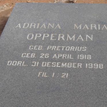 OPPERMAN Adriana Maria 1918-1998