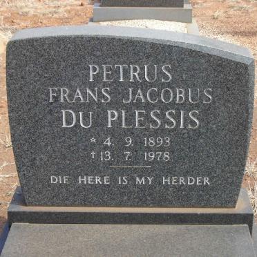 PLESSIS Petrus Frans Jacobus, du 1893-1978