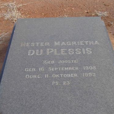 PLESSIS Hester Magrietha, du nee JOOSTE 1908-1993