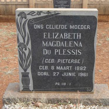 PLESSIS Elizabeth Magdalena, du nee PIETERSE 1882-1961