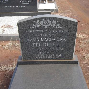 PRETORIUS Maria Magdalena 1907-1981