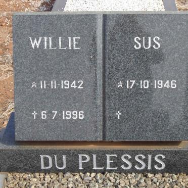 PLESSIS Willie 1942-1996 &amp; Sus 1946-