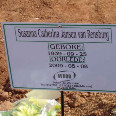 RENSBURG Susanna Catherina, Janse van 1939-2009